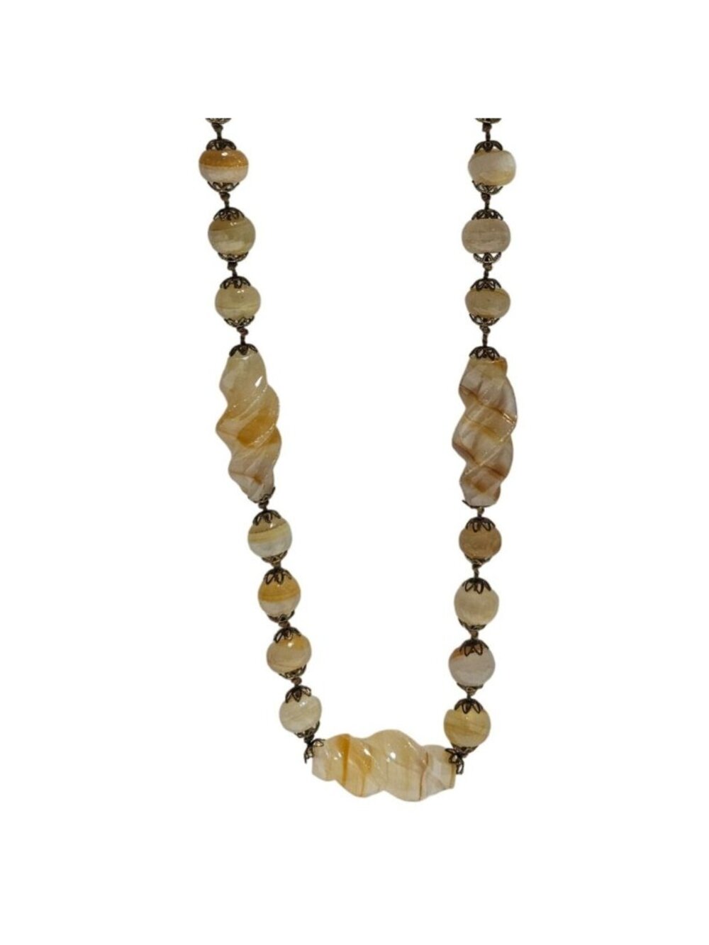 Vintage Beaded Necklace Twisted Beads Unique Retro Classic Fashion Jewelry Women